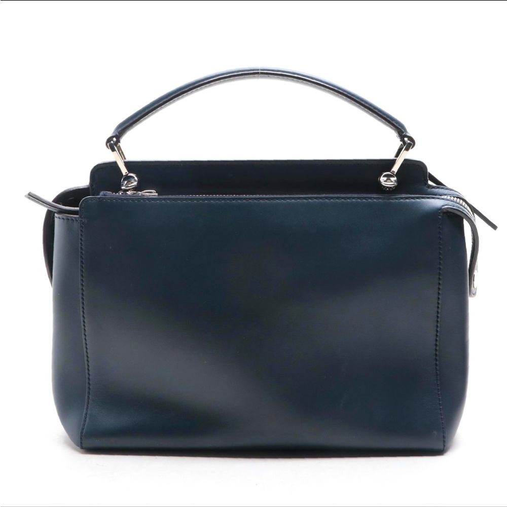 Fendi navy medium dotcom convertible bag in smooth calfskin